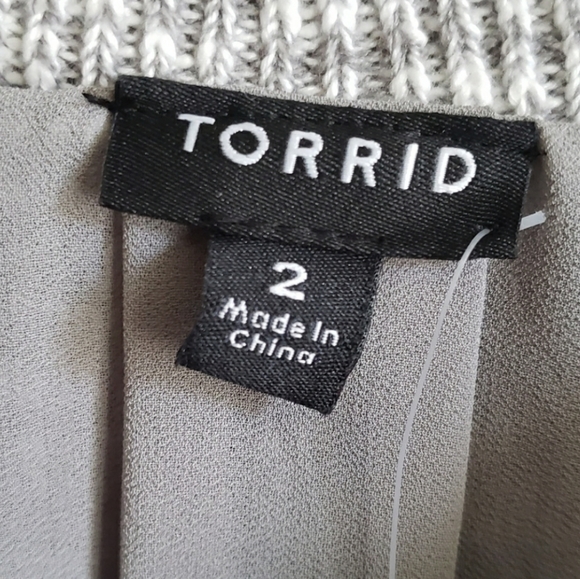 Torrid Knit Cold Shoulder Sweater Layered Hem - Picture 9 of 9